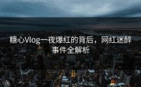 糖心Vlog一夜爆红的背后，网红迷醉事件全解析