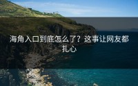 海角入口到底怎么了？这事让网友都扎心