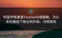 明星昨晚遭遇Toutiao勾魂摄魄，汤头条轻量版下载全网炸锅，详情围观
