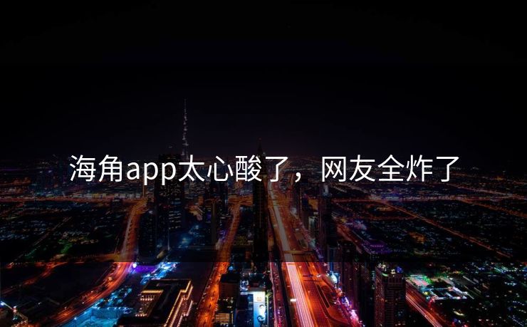 海角app太心酸了，网友全炸了