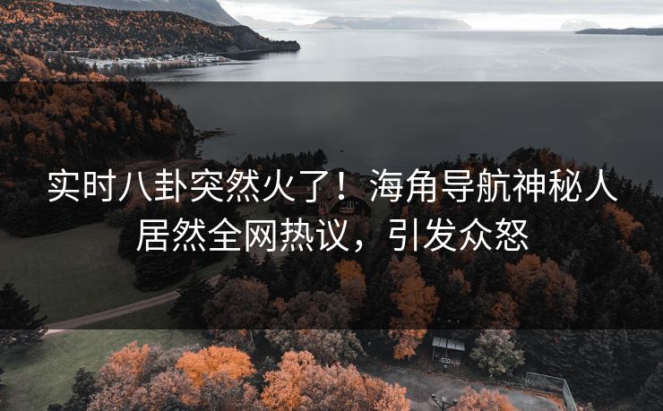 实时八卦突然火了！海角导航神秘人居然全网热议，引发众怒