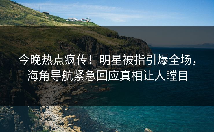 今晚热点疯传！明星被指引爆全场，海角导航紧急回应真相让人瞠目