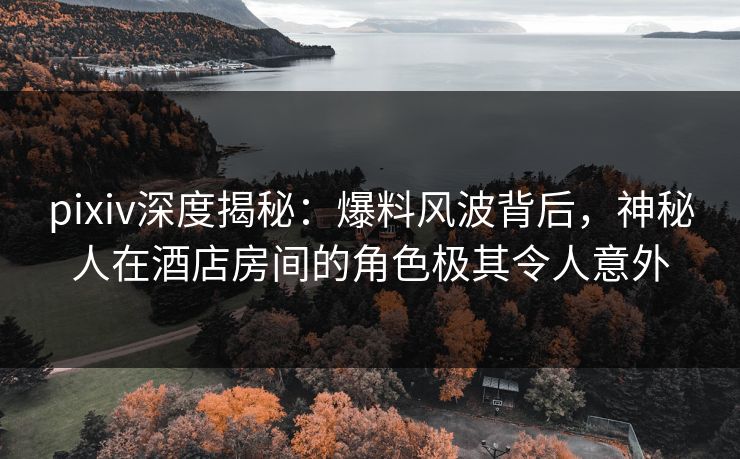 pixiv深度揭秘：爆料风波背后，神秘人在酒店房间的角色极其令人意外