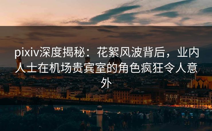pixiv深度揭秘：花絮风波背后，业内人士在机场贵宾室的角色疯狂令人意外