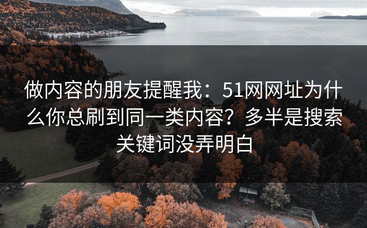 做内容的朋友提醒我：51网网址为什么你总刷到同一类内容？多半是搜索关键词没弄明白